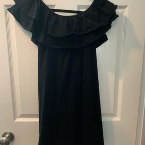 Womens black off the shoulder fitted dress